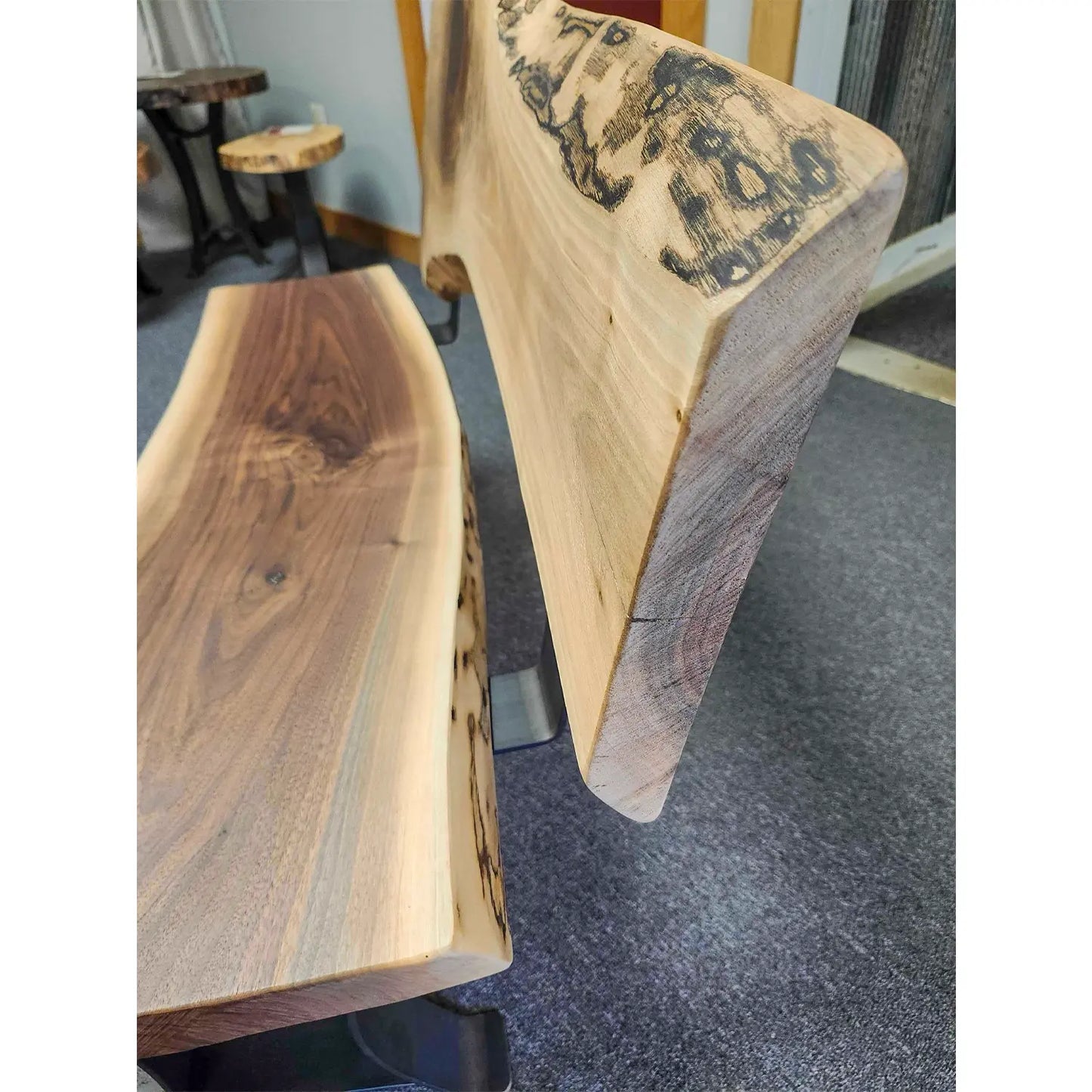 48"L Live Edge Walnut Bench