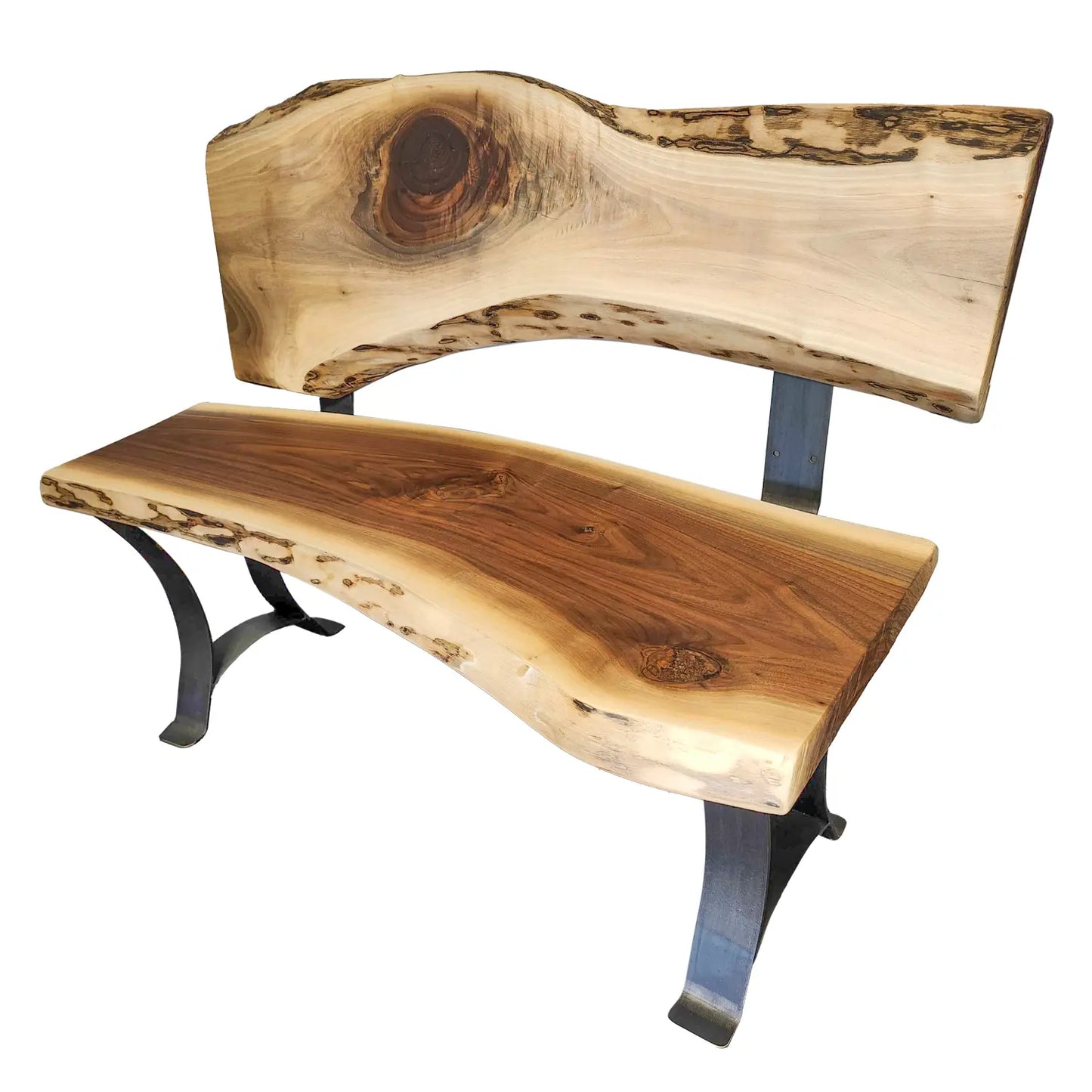 48"L Live Edge Walnut Bench