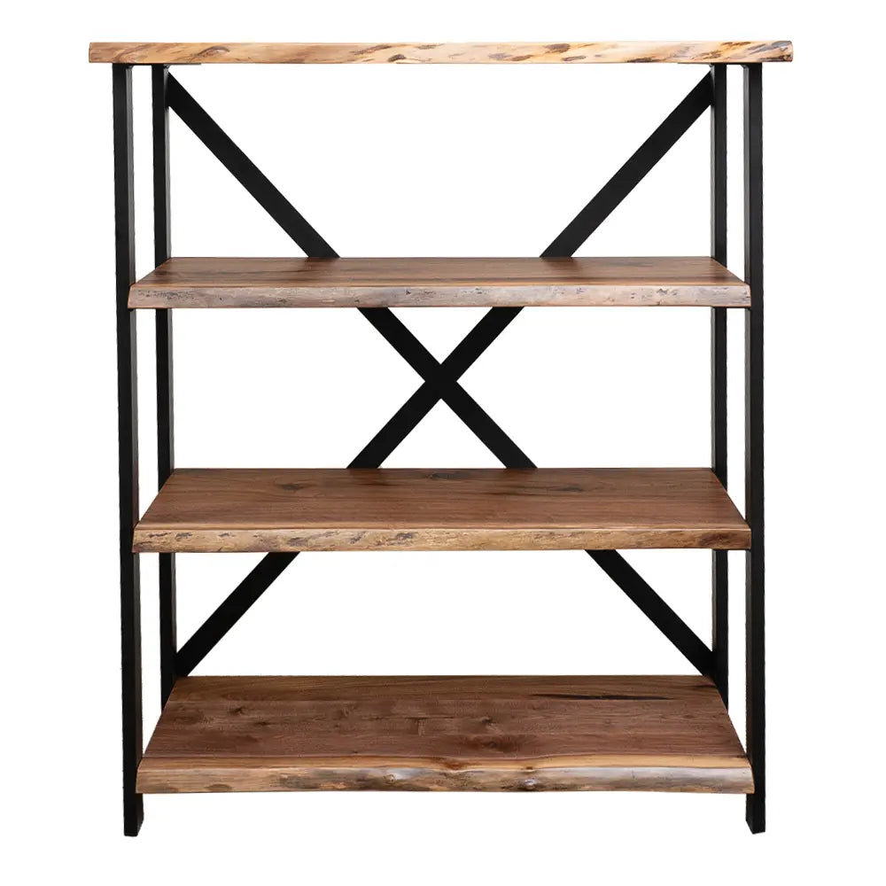 live edge walnut book shelf