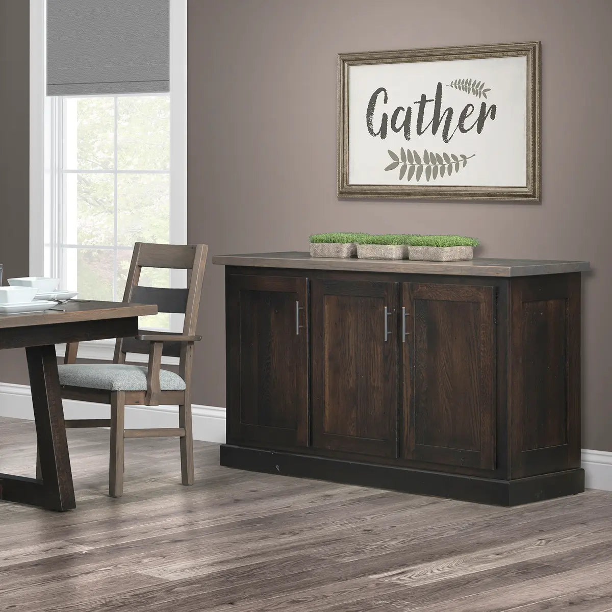 black dining room buffet server