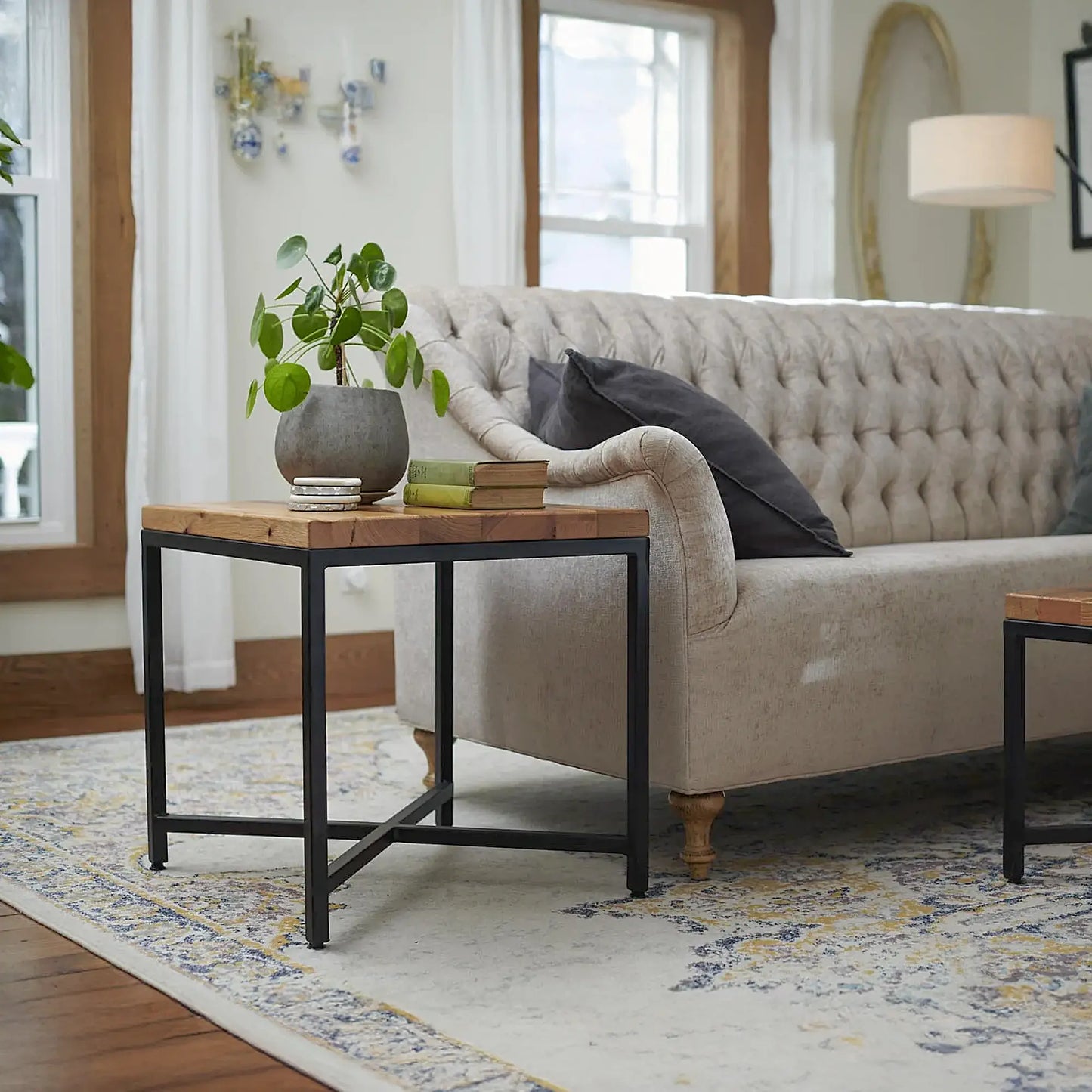 Shelton Modern Square End Table in Living Room