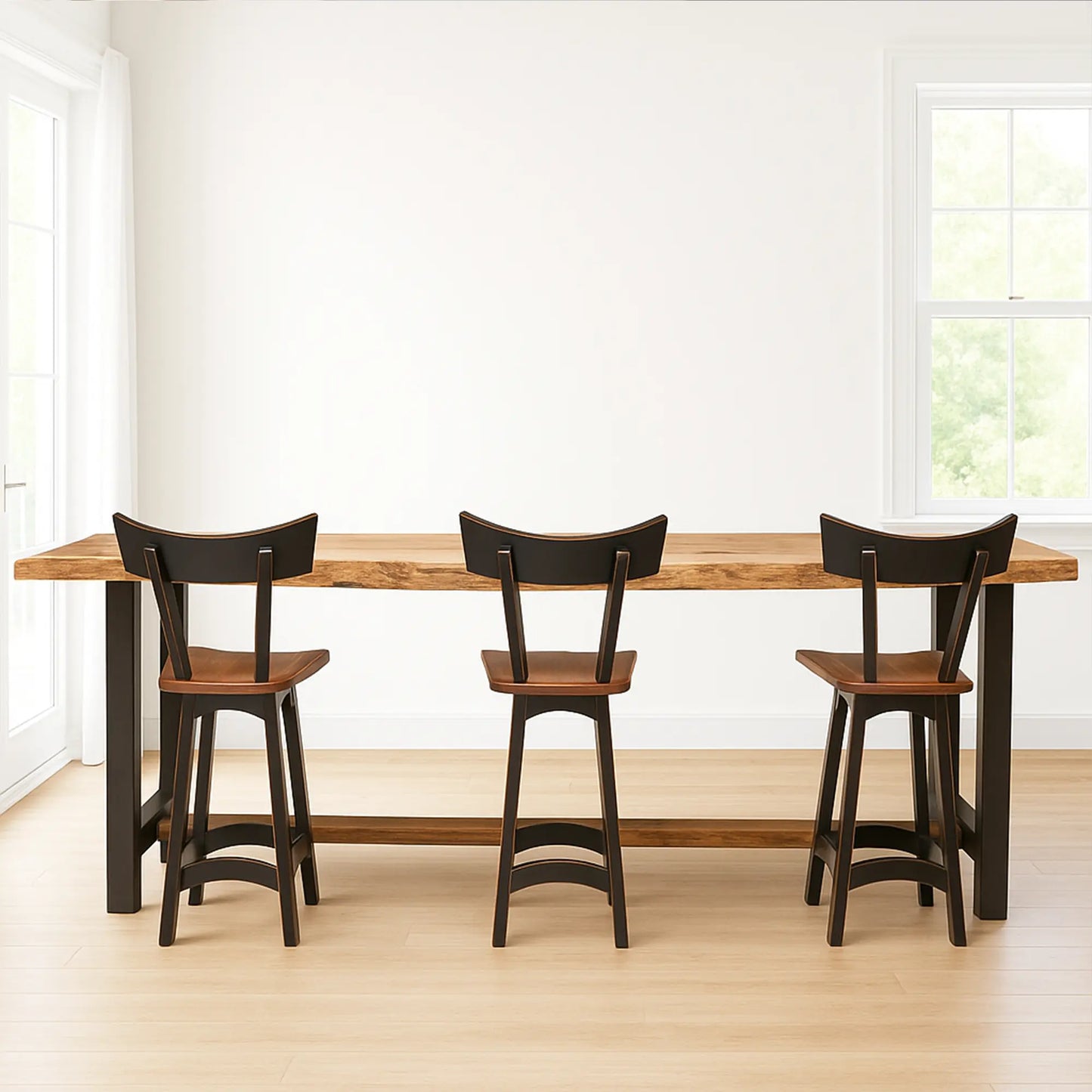 100" Ash Live Edge Counter Height Table