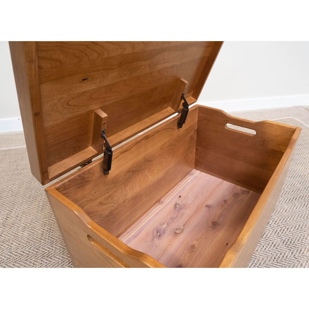 Inside of Palmer Storage Chest, Cherry Wood