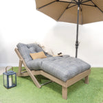 Outdoor Reclining Folding Day Bed with Cushion