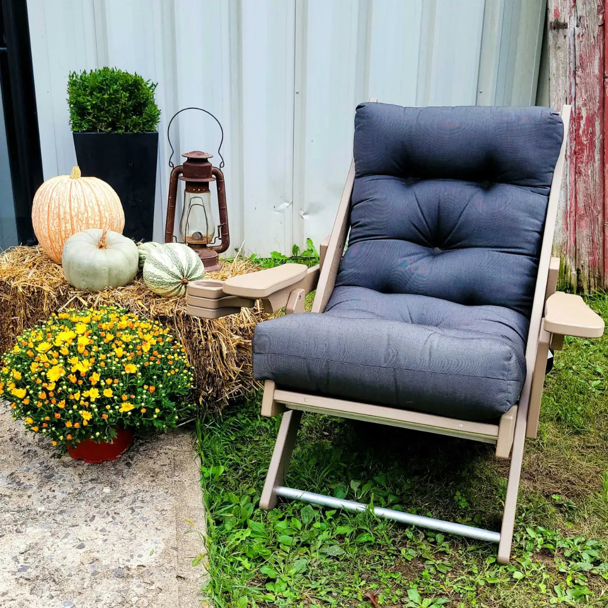 outdoor folding chair with cushion