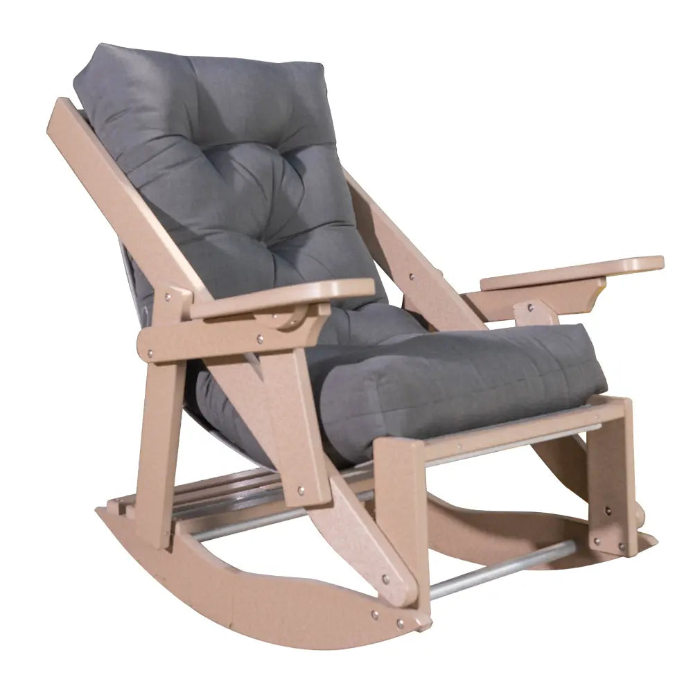 High Back Outdoor Rocker Recliner Rustic Red Door