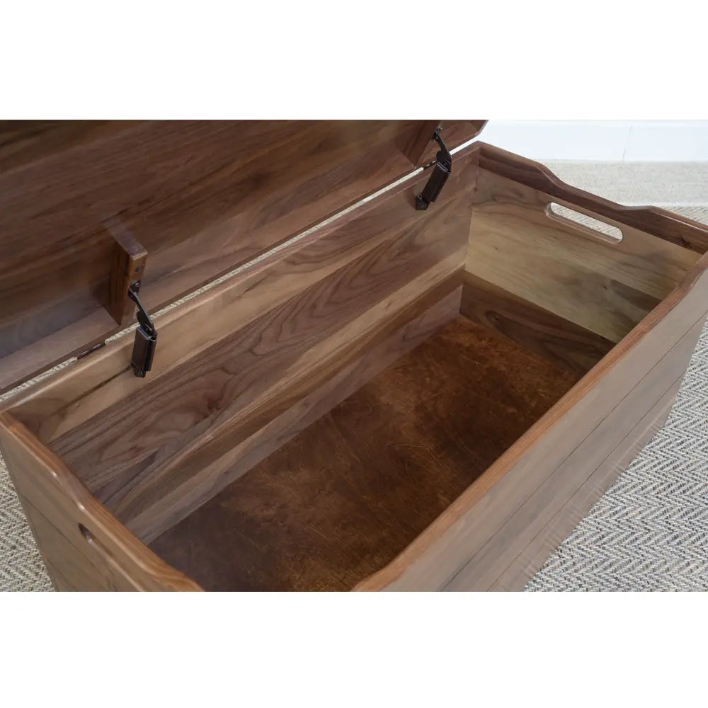 palmer walnut blanket box, inside