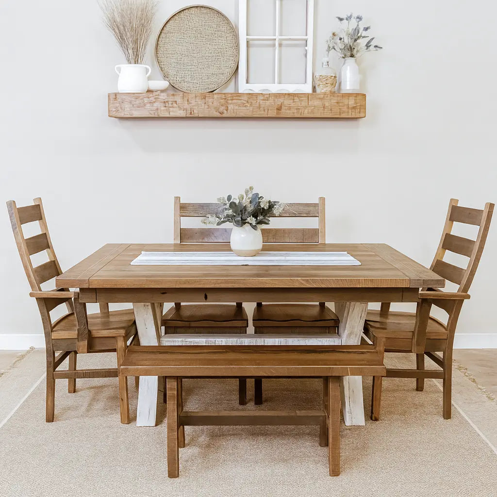 extendable farmhouse dining table