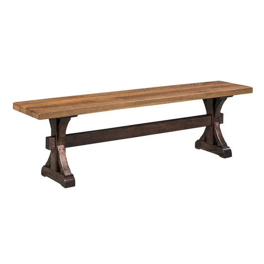 Pathway Barnwood Farmhouse Trestle Dining Bench