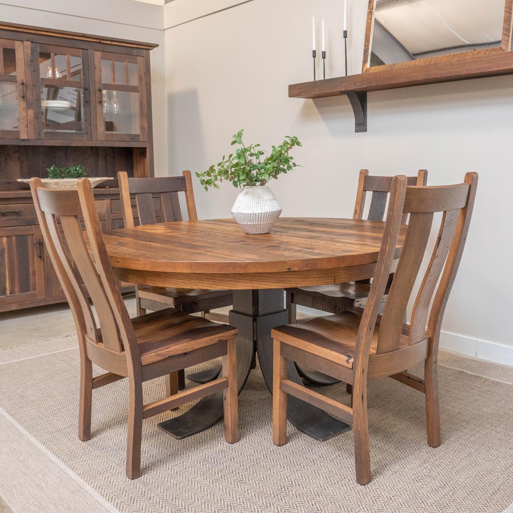 60" Granby Round Reclaimed Barnwood Dining Table