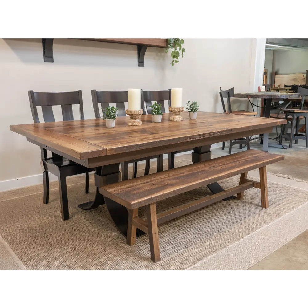 8' Tabernash Reclaimed Oak Barnwood Dining Table, Provincial