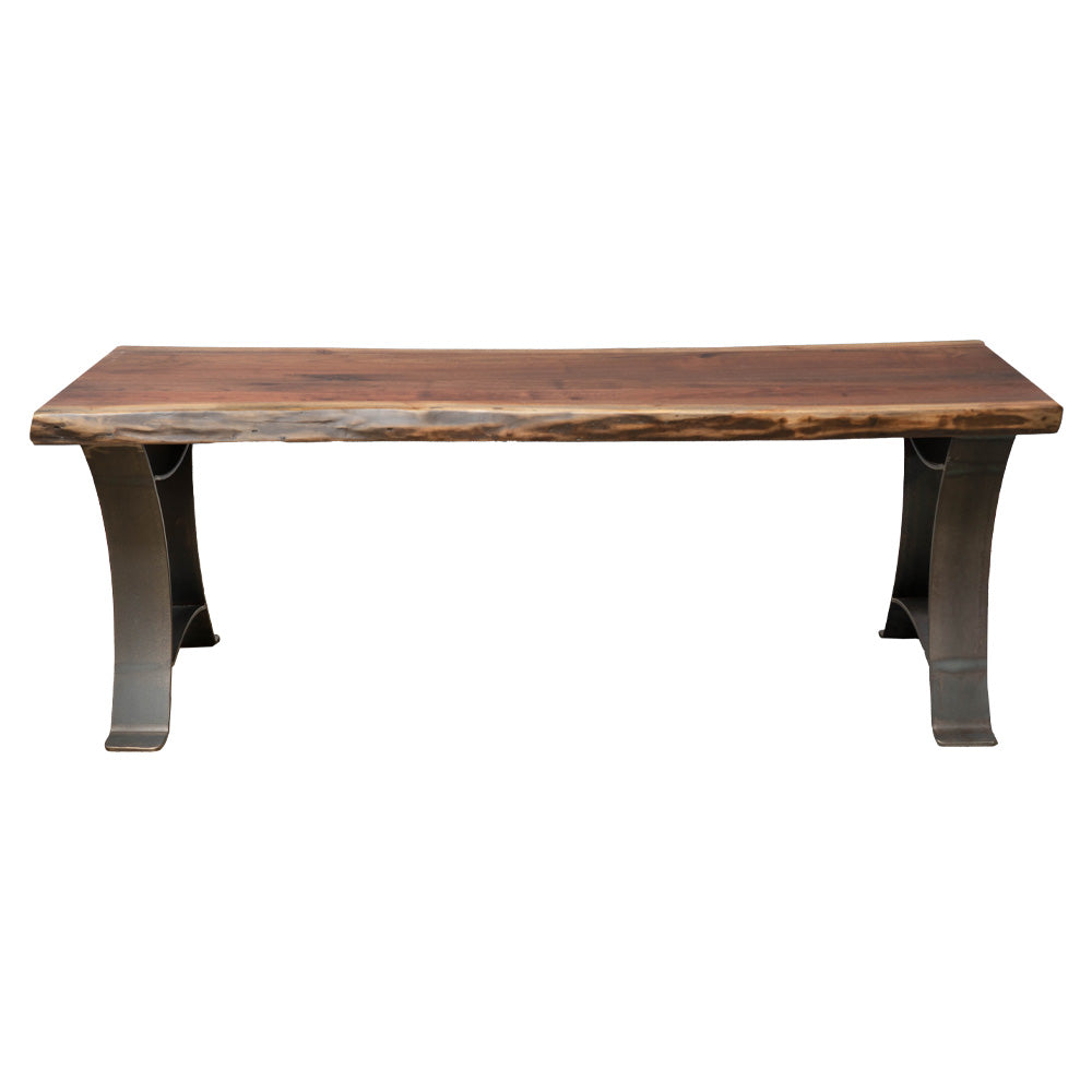 Rustic Live Edge Walnut Bench