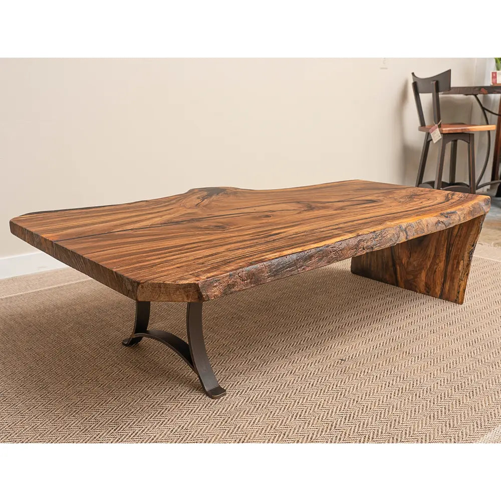 62" English Walnut Waterfall Live Edge Coffee Table