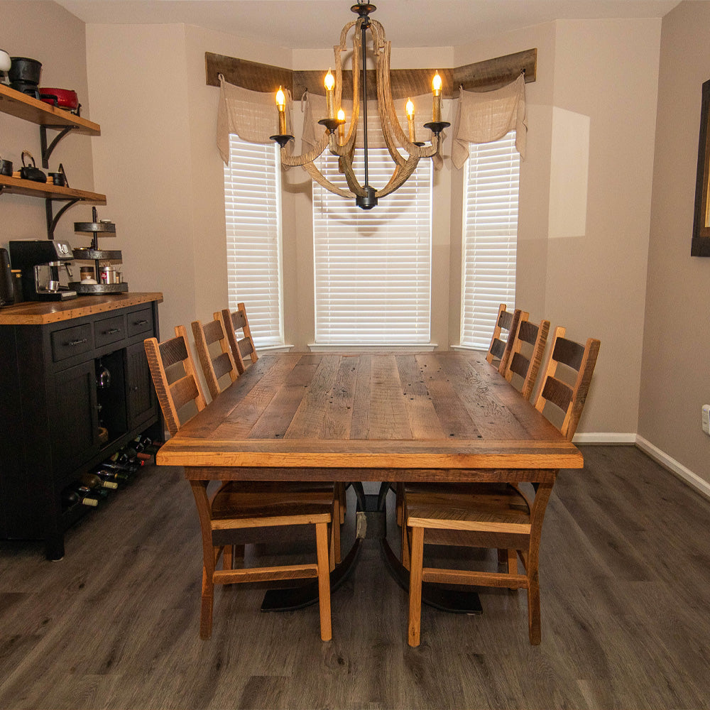 8' Tabernash Reclaimed Oak Barnwood Dining Table, Provincial