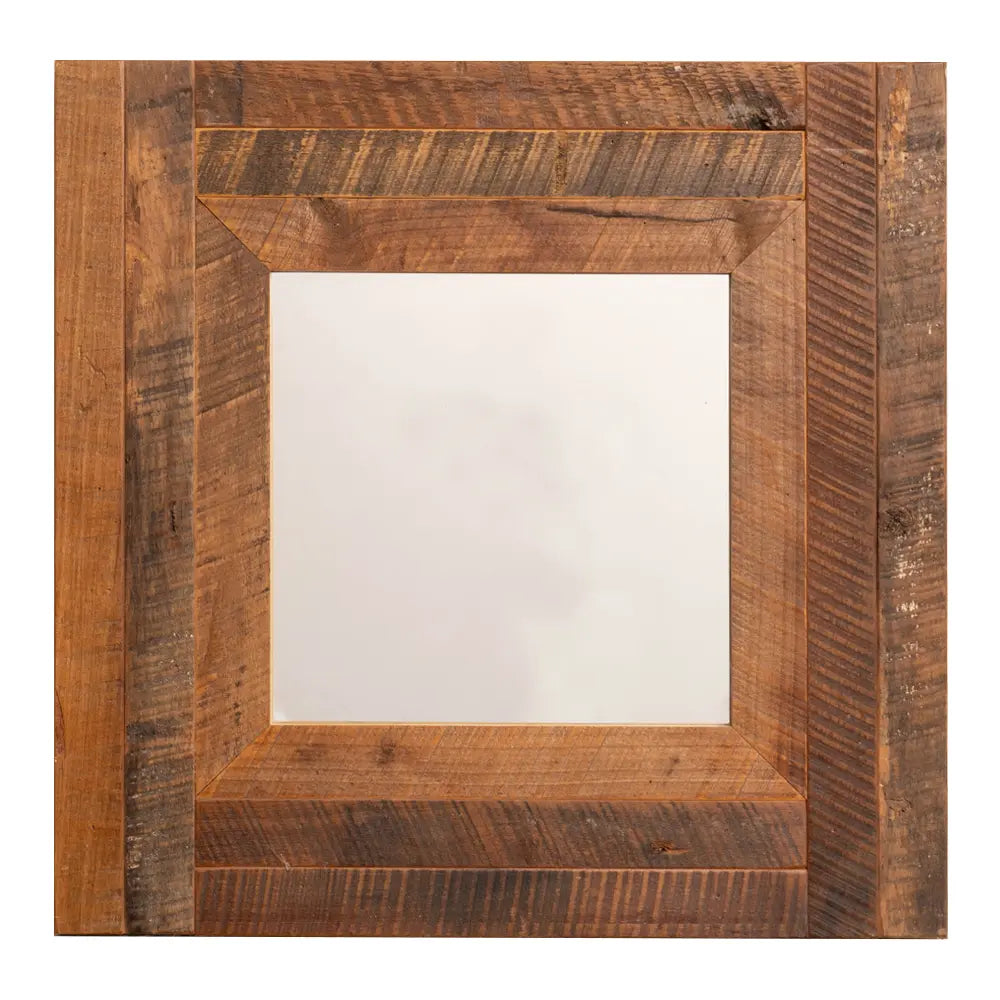 Square Barnwood Framed Mirror