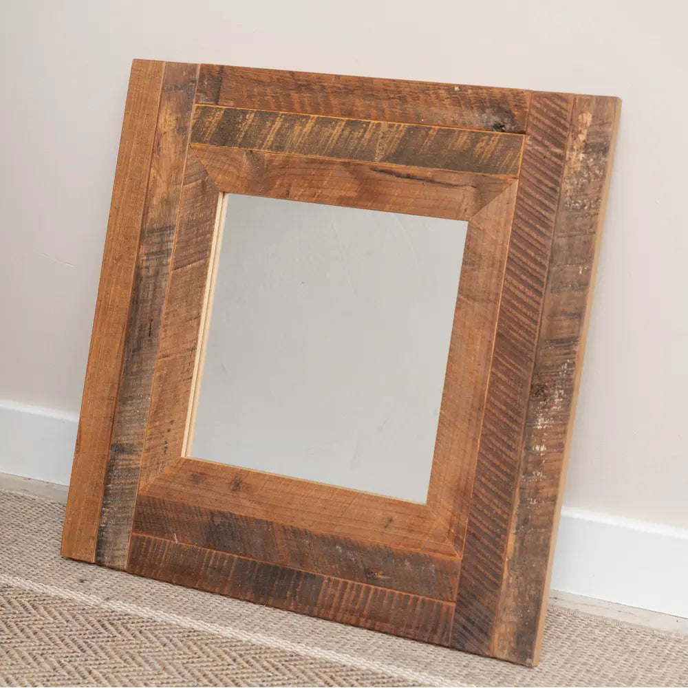 Square Barnwood Framed Mirror