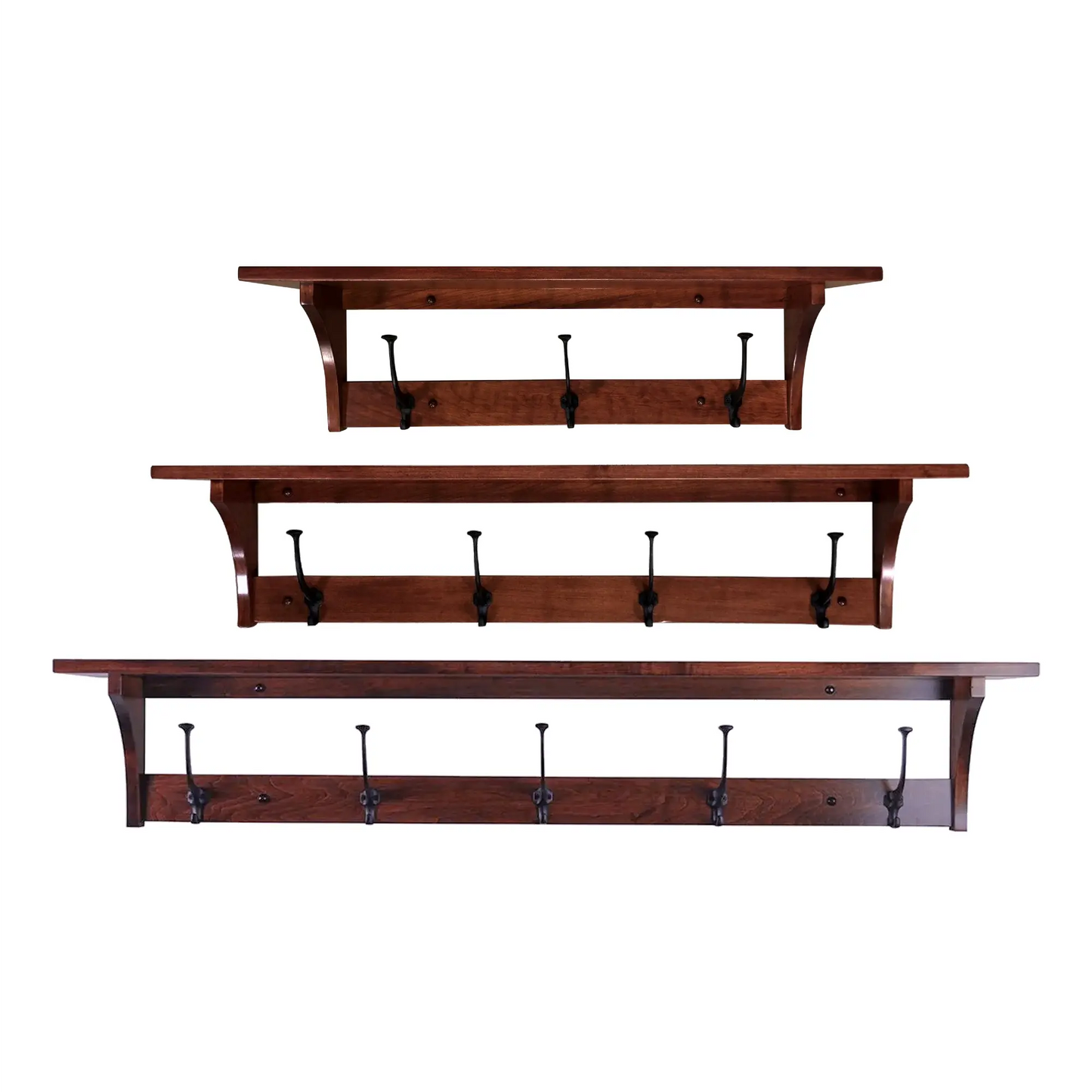 Shaker Wall Mounted Coat Rack with Shelf