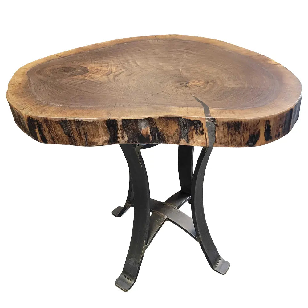 Live Edge Round Side Table | Fossil Table