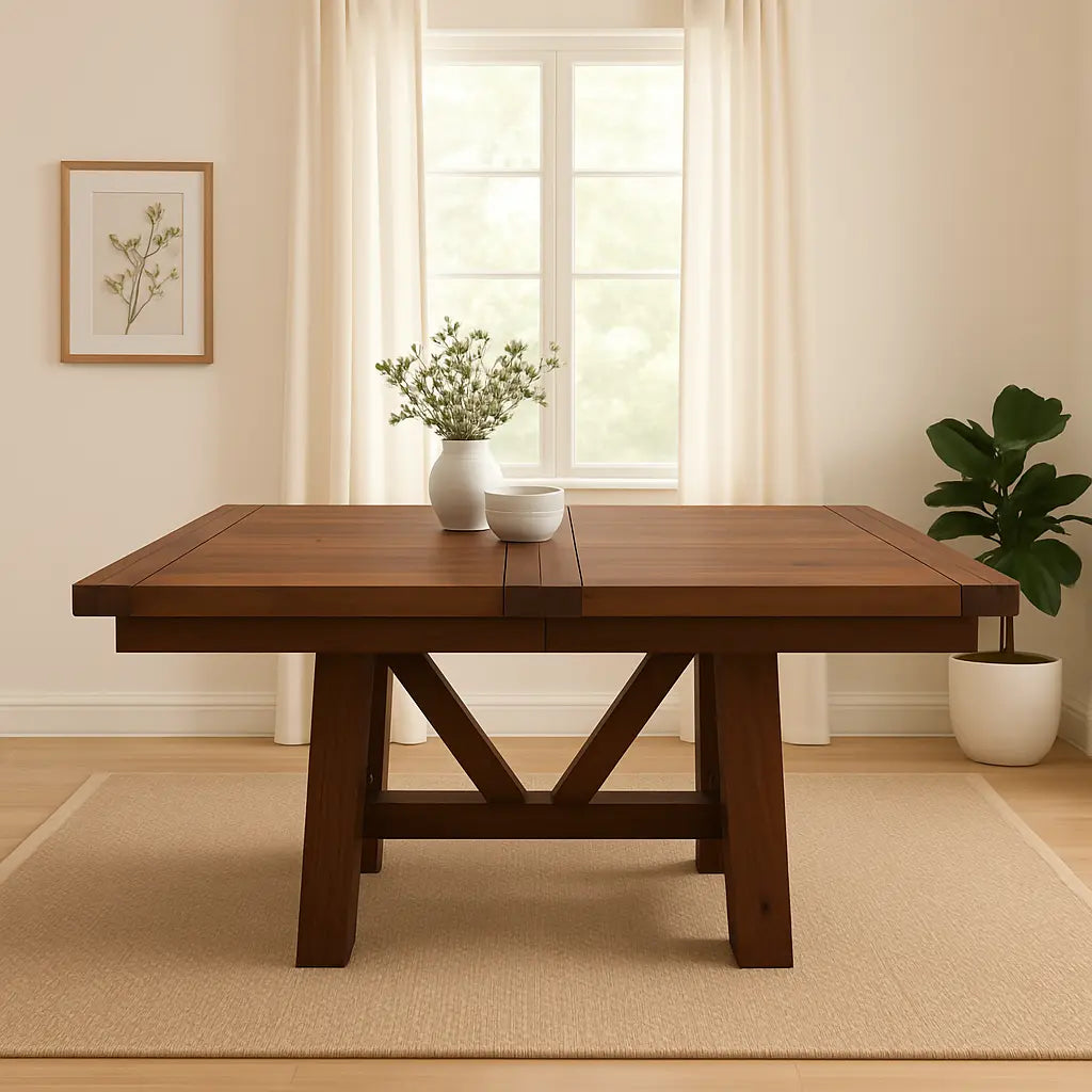 Hawthorne Walnut Square Dining Table Extendable