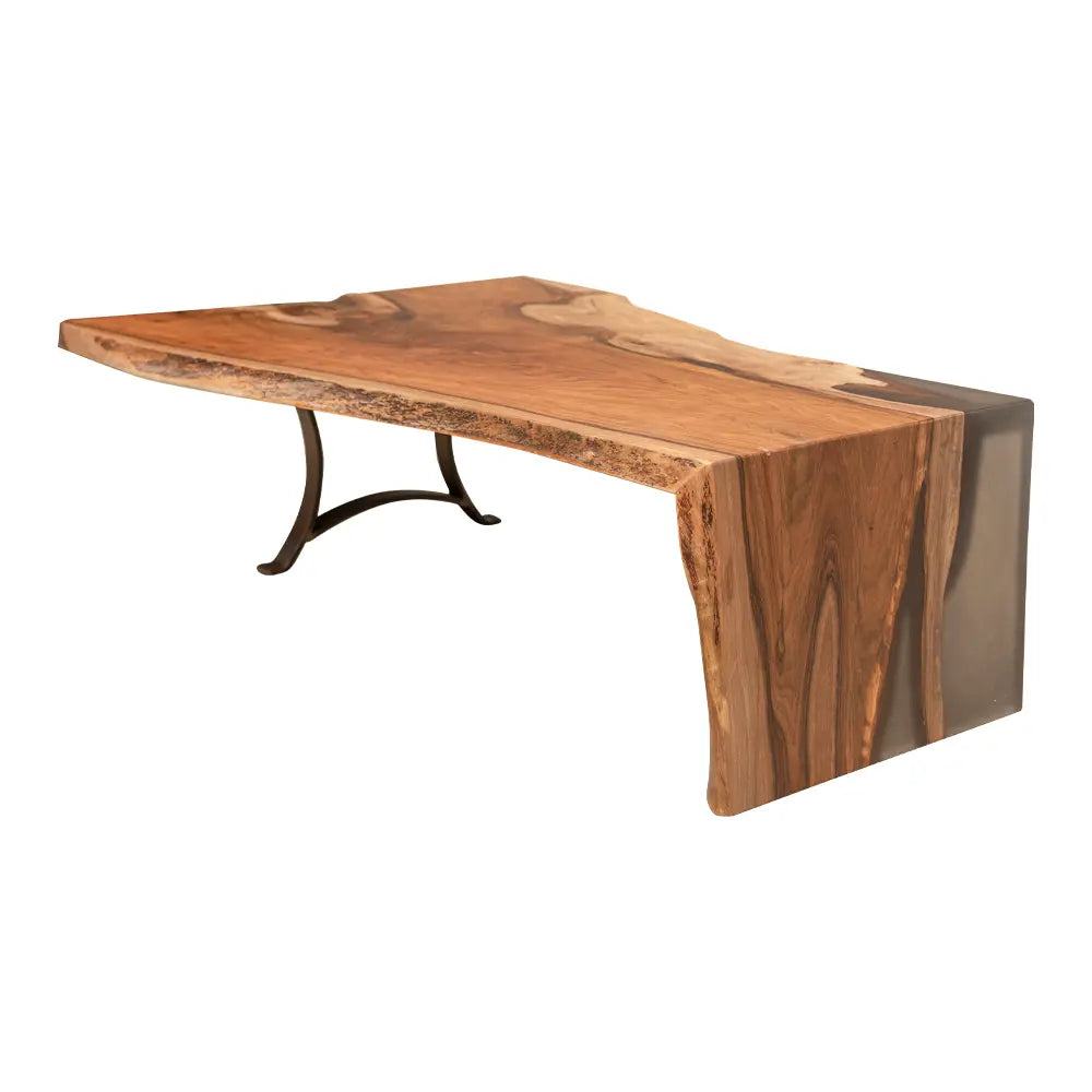 Walnut Live Edge Waterfall Console Table, Walnut Slab Table 