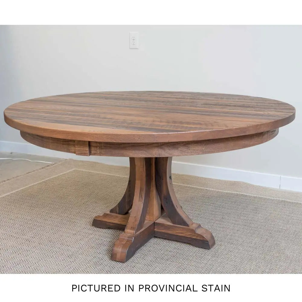 Weatherby Round Barnwood Dining Table