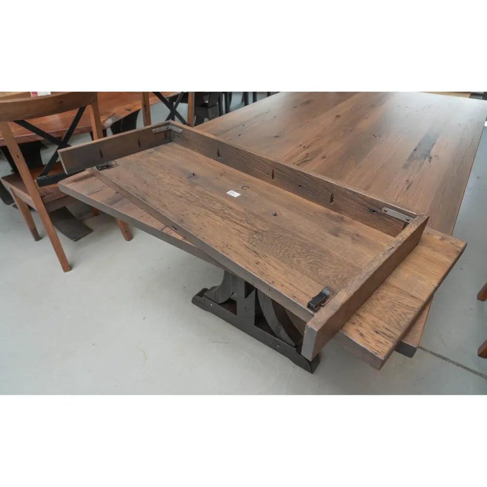 Wexway Modern Farmhouse Dining Table, Black Base