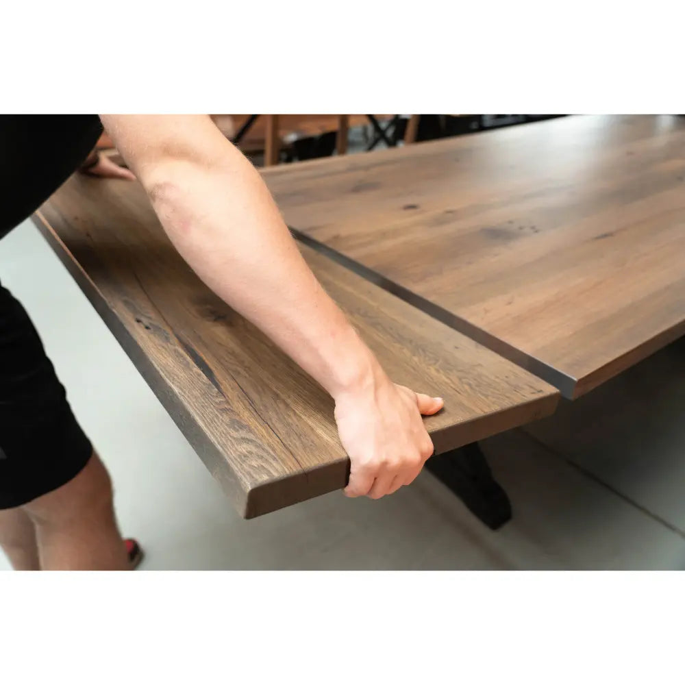 Wexway Modern Farmhouse Dining Table, Black Base