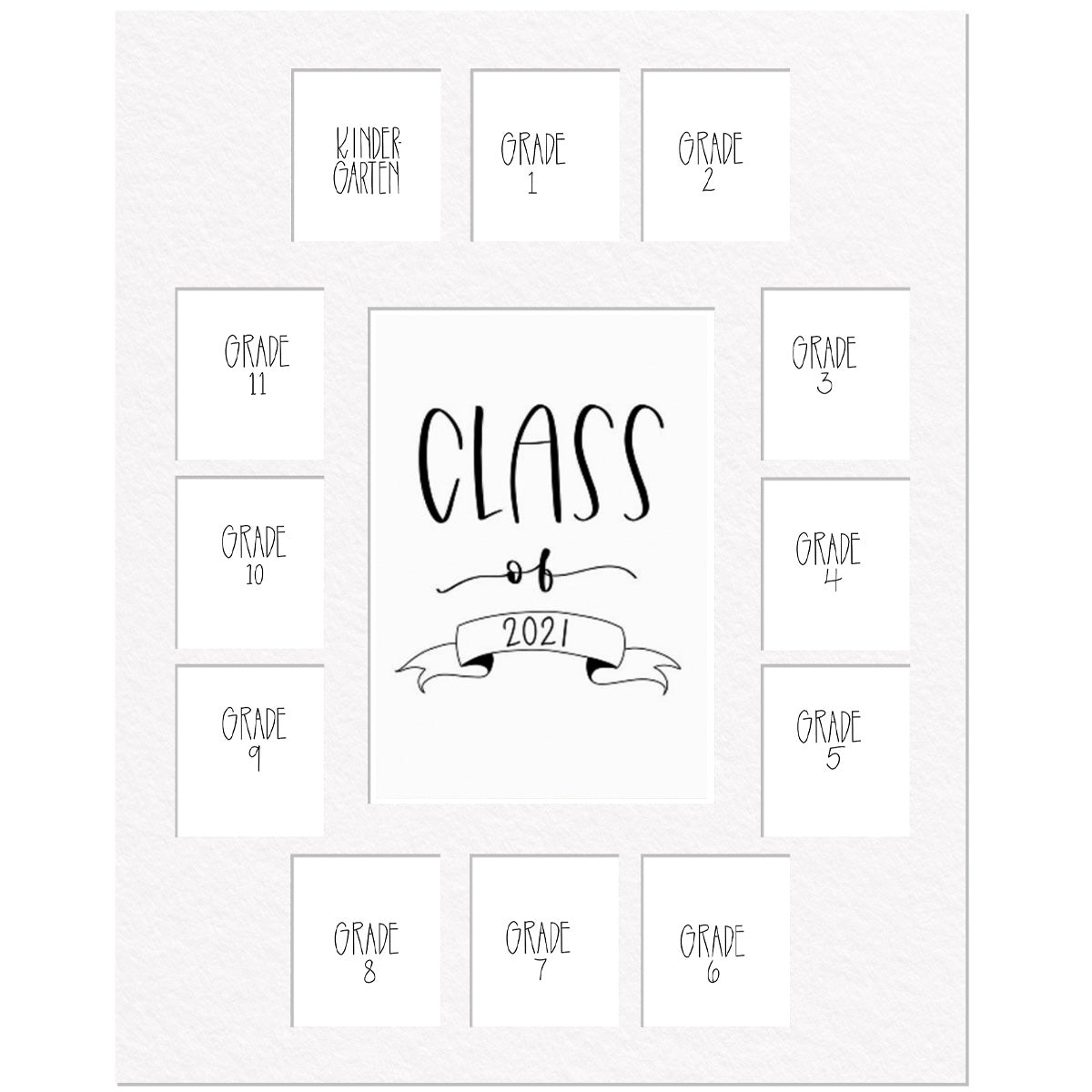 White School Picture Mat, 13-15 Openings