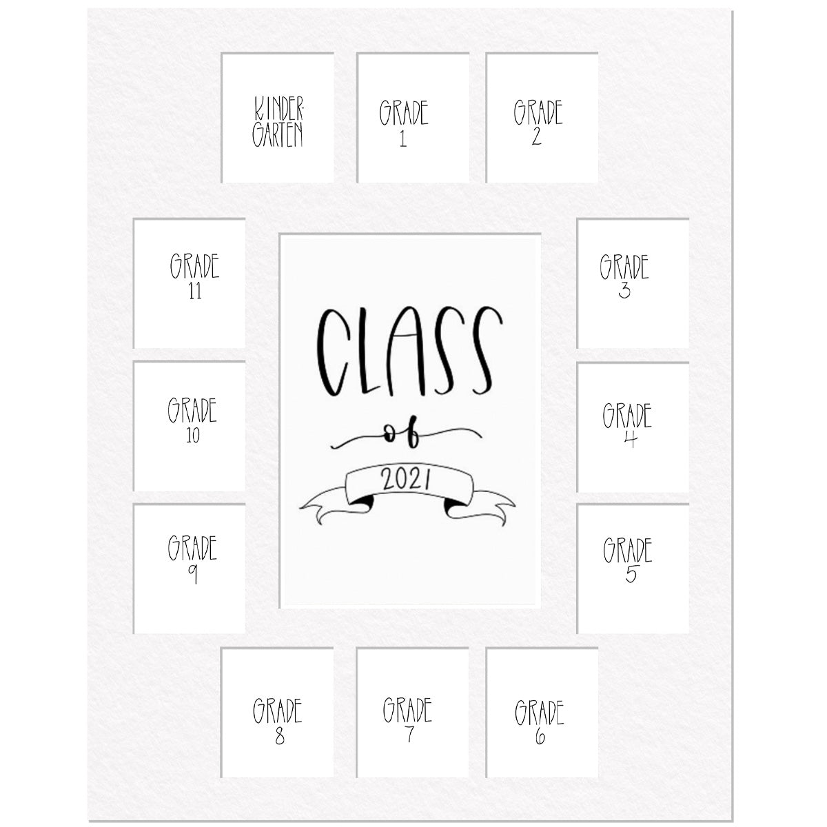 White School Picture Mat, 13-15 Openings