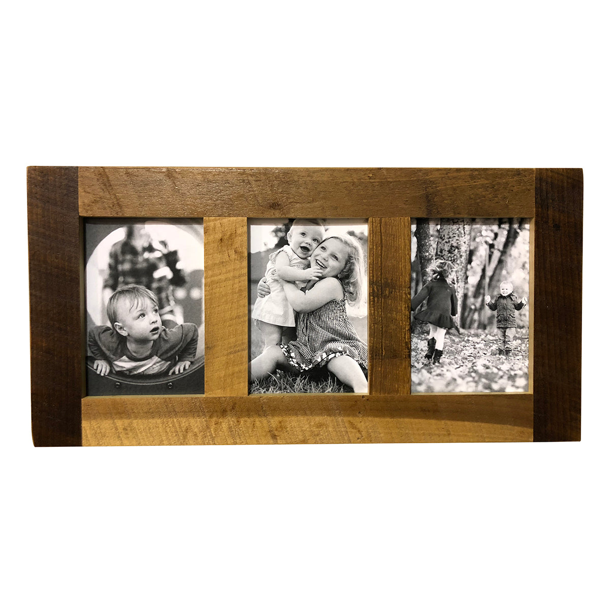 Reclaimed Wood Picture Frame, 3 Openings, 20 x 10 - Rustic Red Door Co.