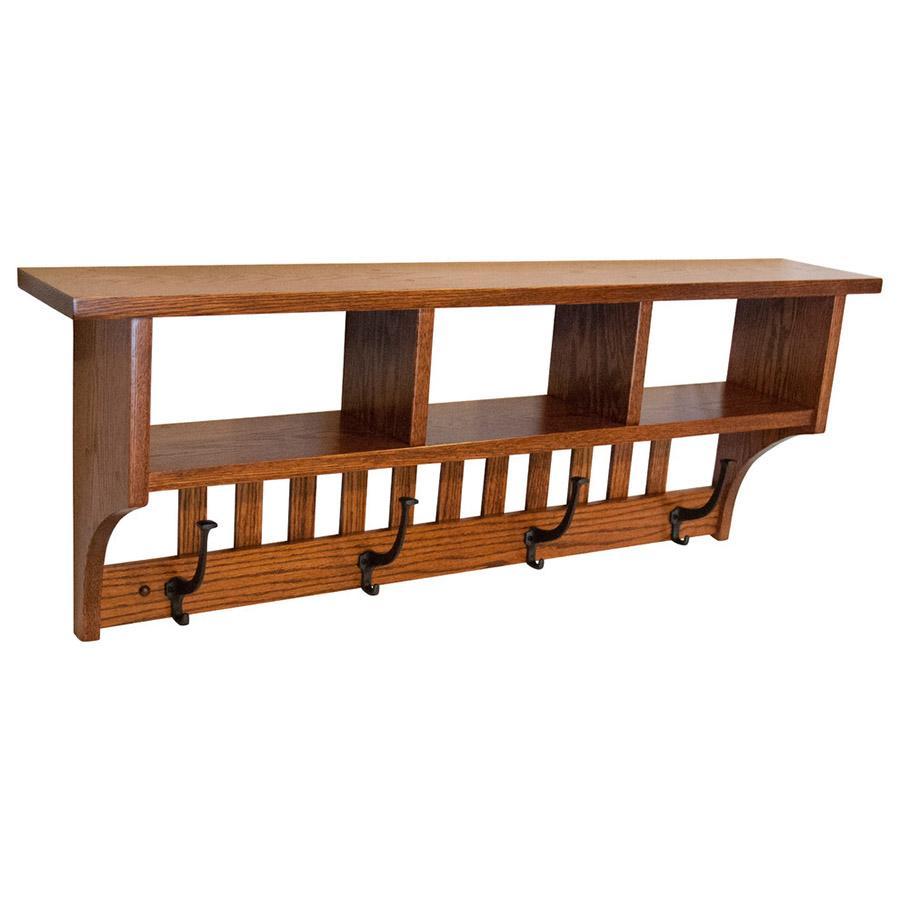 Mission Coat Rack with Shelf, 4 h ooks, Oak, Michaels
