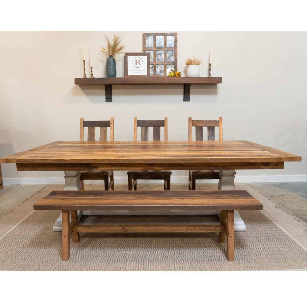 8' Avon Farmhouse Reclaimed Barnwood Dining Table, Provincial