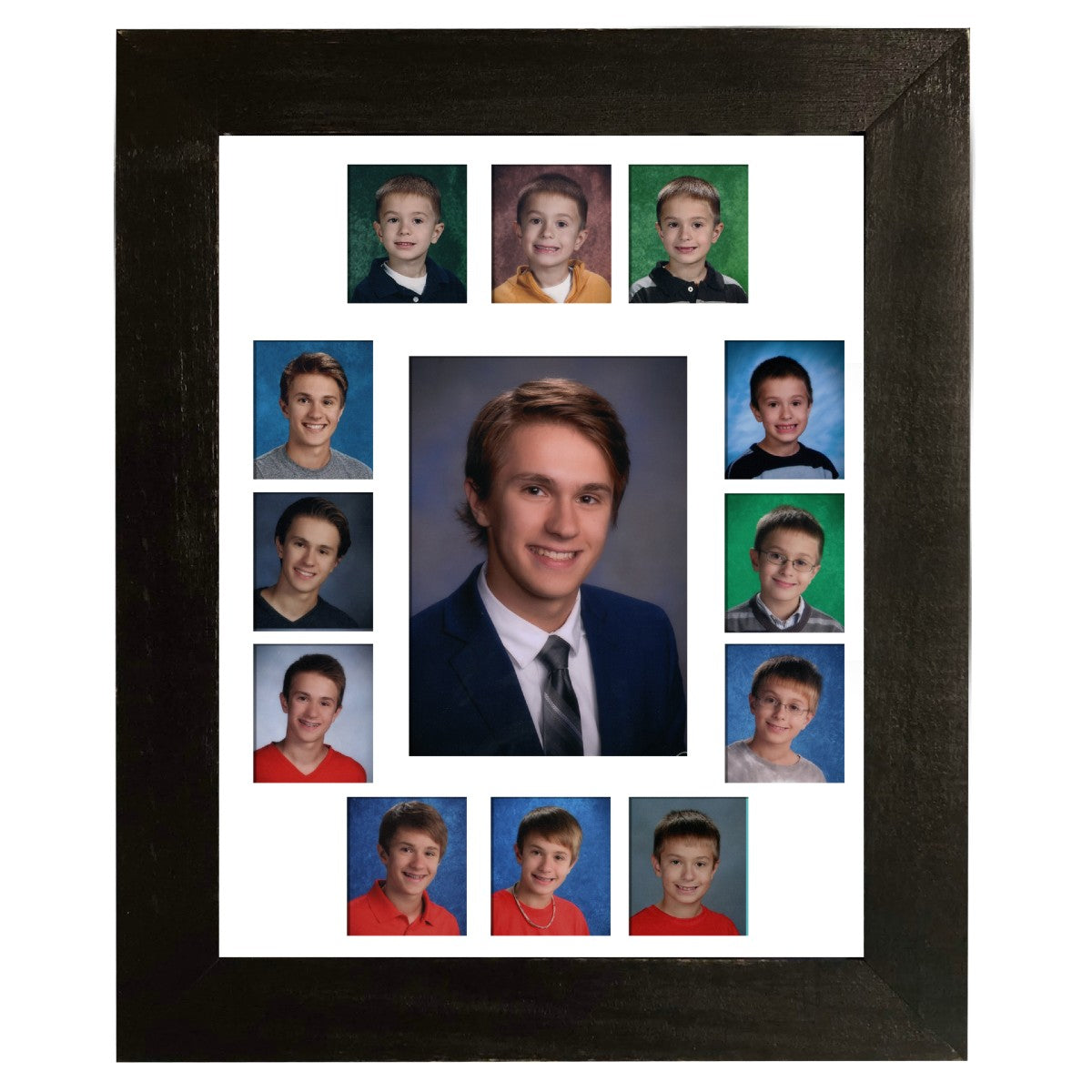 13 opening school picture frame white mat black frame