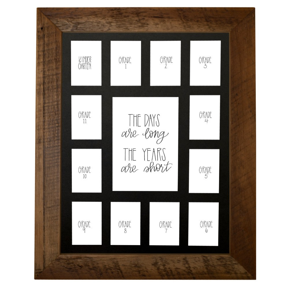 School Photo Barnwood Frame with Black Mat