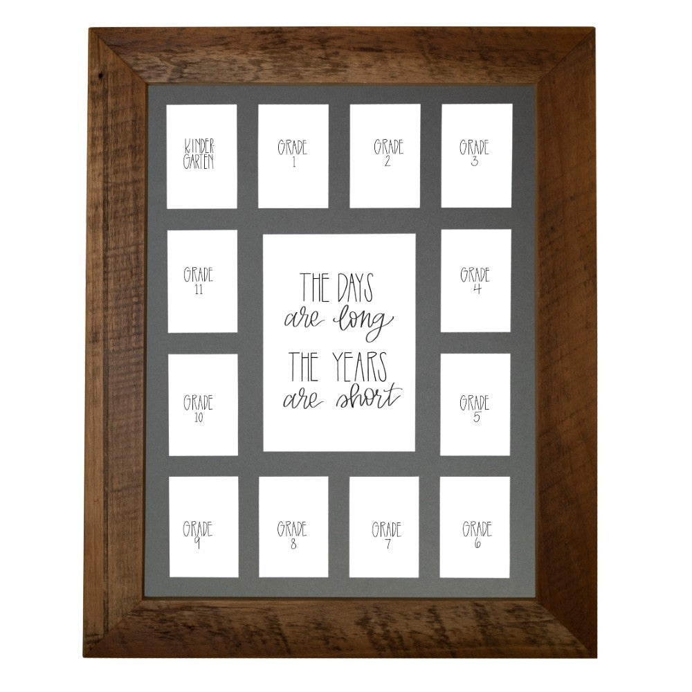 School Photo Barnwood Frame with Gray Mat