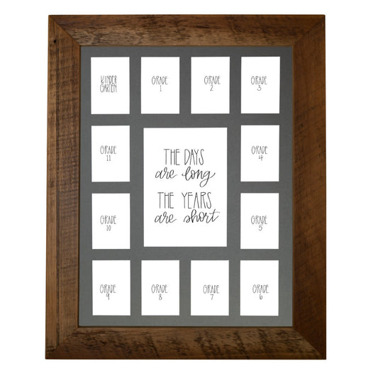 School Photo Barnwood Frame with Gray Mat
