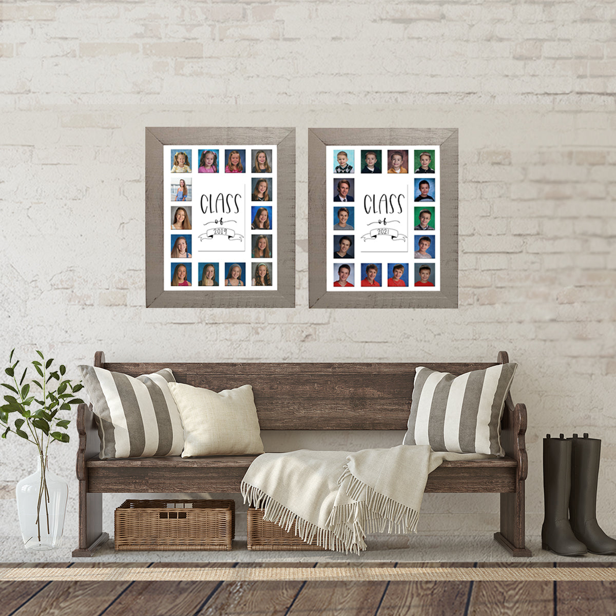 11x14 White School Picture Frame, Black Mat