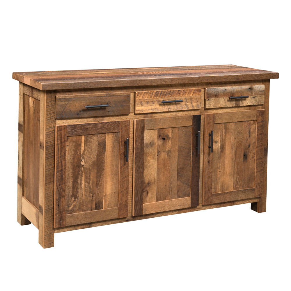 Evanston Reclaimed Barnwood Entertainment Center, Natural Stain