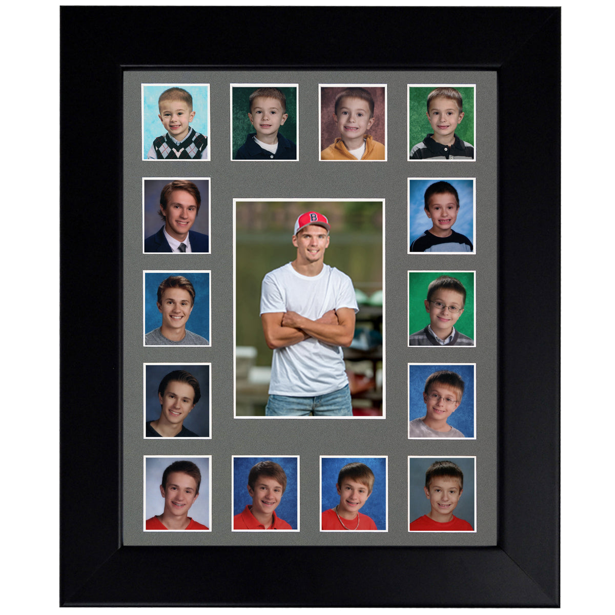 15 openings school year photos gray mat black frame