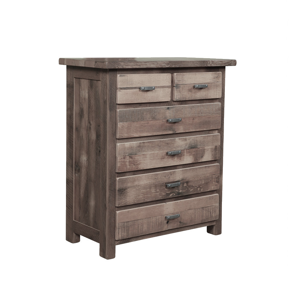 Fullerton Reclaimed Barnwood Dresser, 6 Drawers, Antique Stain