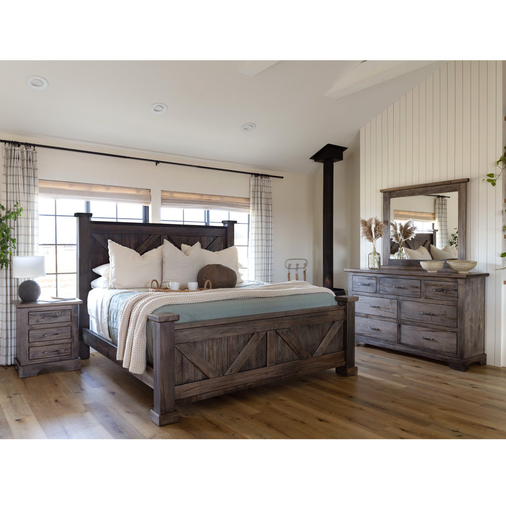 Grey Farmhouse Bedroom Nightstand