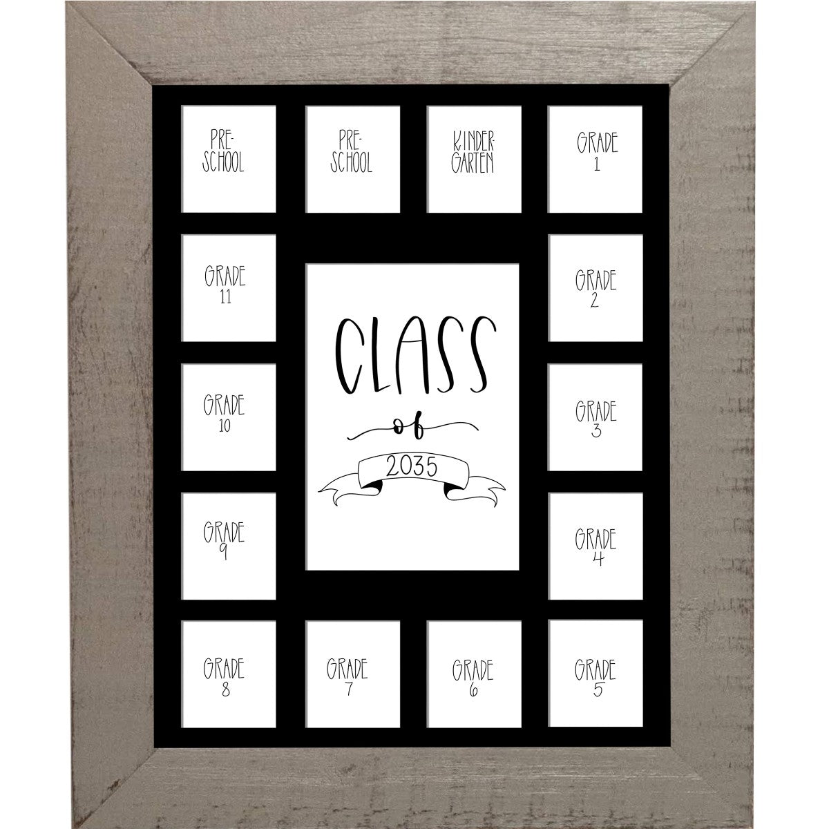 Preschool-12, School Photo 11x14 Mat, the Days Are Long, Gray Mat 15  Openings, Frame NOT Included, 1 Prek-12 