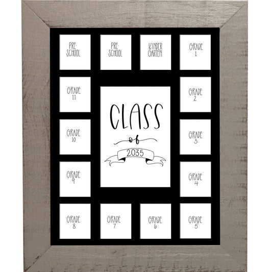 Gray Wood Frame Black Mat School Pictures