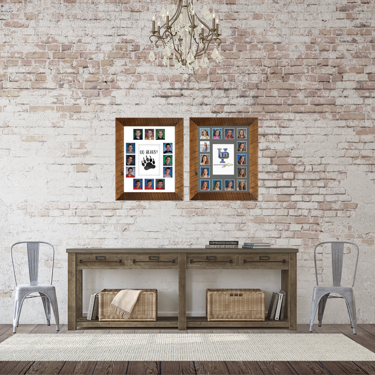 display school year photo in barnwood frame