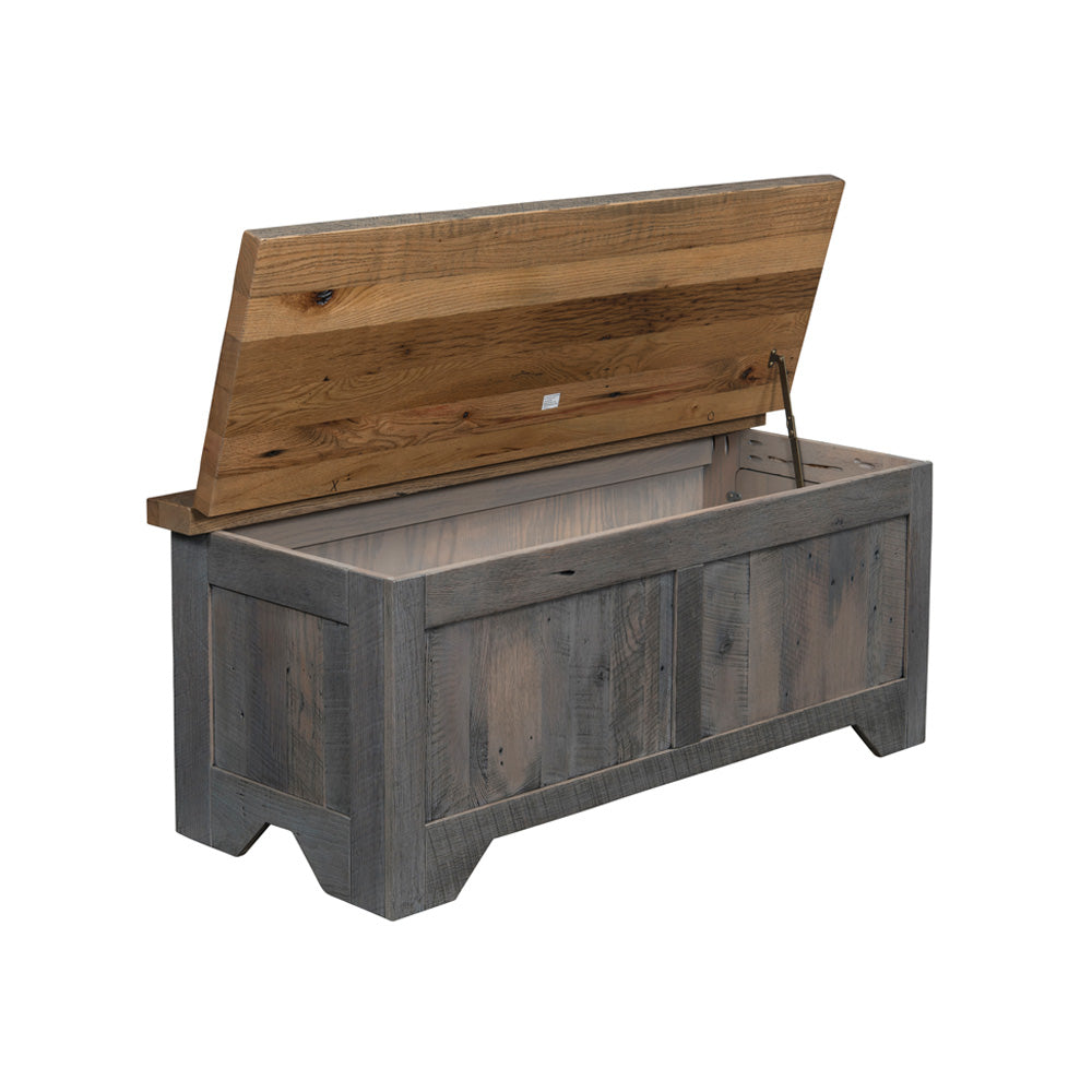 Gray Farmhouse Blanket Chest, Reclaimed Wood