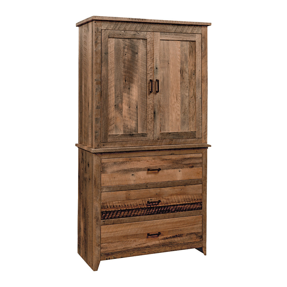 Madison Farmhouse Barnwood Armoire, Natural Stain