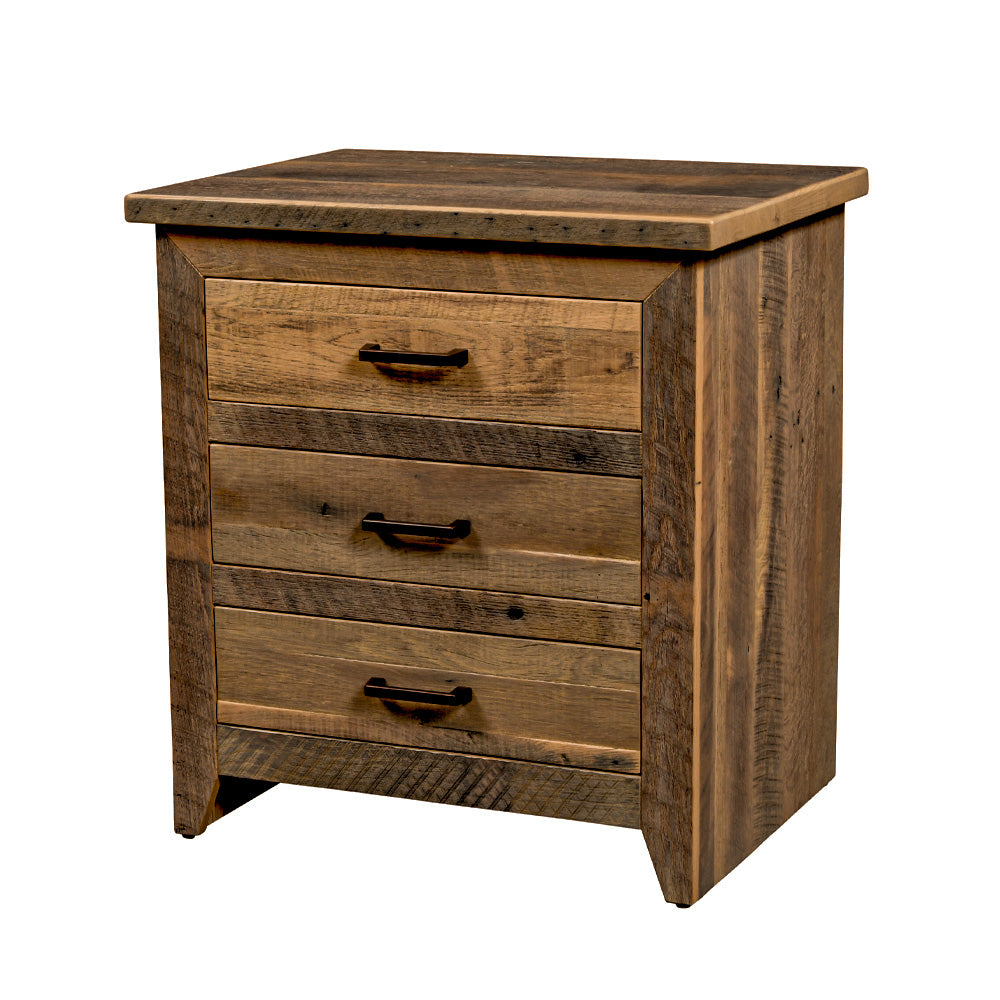 Madison Rustic Contemporary Barnwood Nightstand, Natural Stain