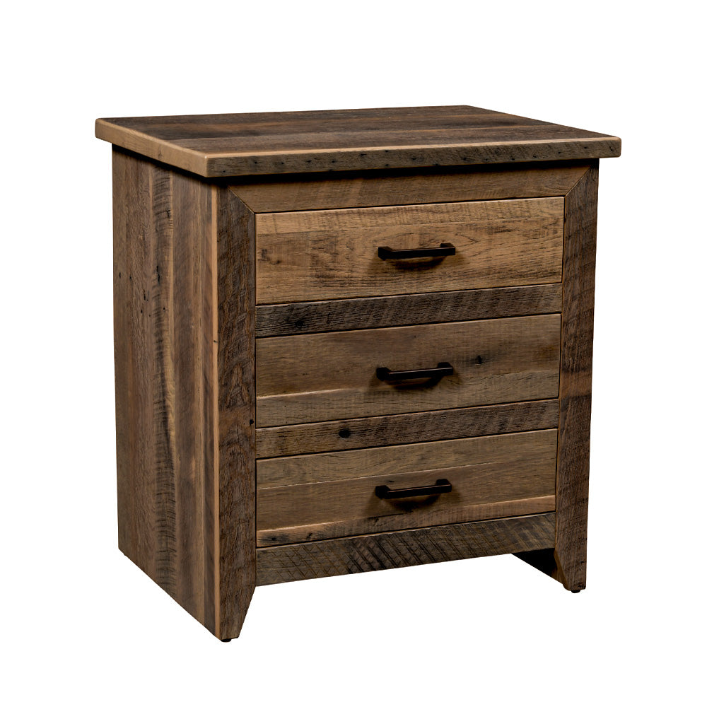 Madison Rustic Contemporary Barnwood Nightstand, Provincial Stain