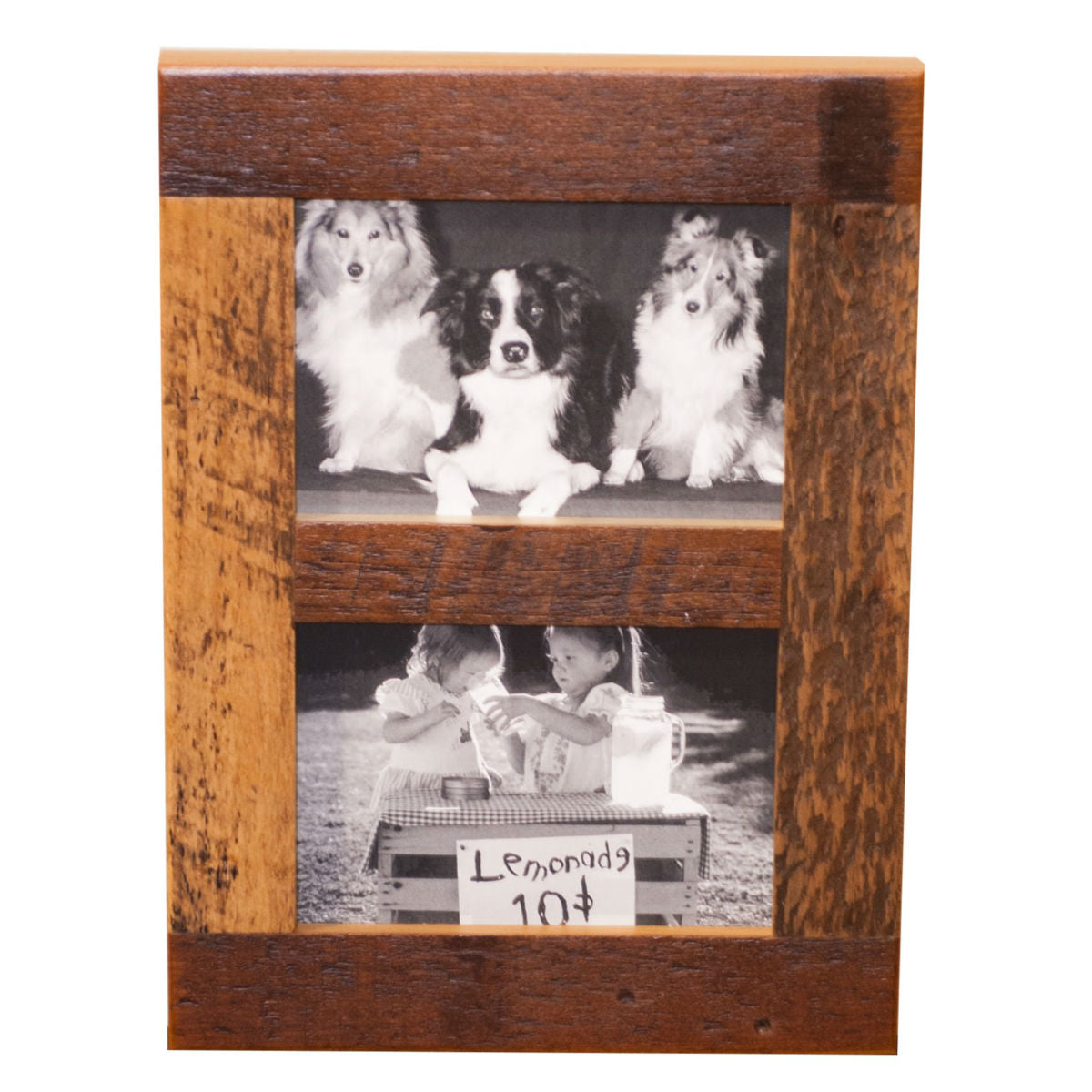 Rustic Reclaimed Barn Wood Picture Frame, 2 openings, 5x7 - Rustic Red Door Co.