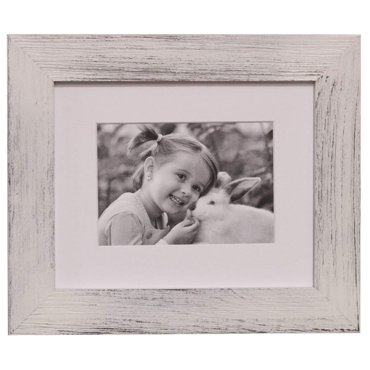 White Distressed Picture Frame, White Photo Mat, Various Sizes - Rustic Red Door Co.